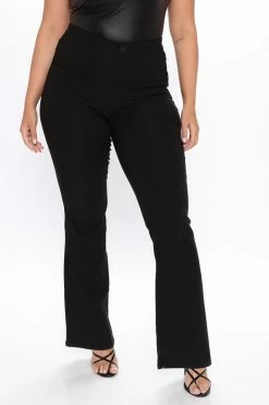 Fashion Nova Hot Flare High Waist Pant - Black