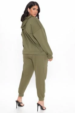 Fashion Nova Step Your Game Up Distressed Lounge Joggers - Olive Pants