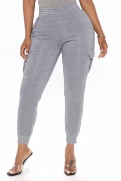 Fashion Nova My Favorite Cargo Jogger Pant - Heather Grey Pants