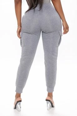 Fashion Nova My Favorite Cargo Jogger Pant - Heather Grey Pants