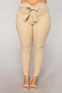 Fashion Nova Knot Your Girl Pants - Khaki