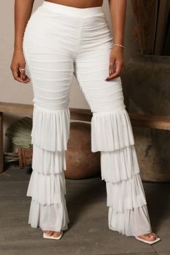 Fashion Nova Dancing Queen Mesh Pant - White