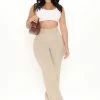 Fashion Nova Veronica High Waist Dress Pant - Taupe