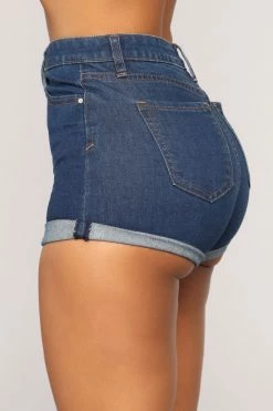 Fashion Nova Fave High Waist Denim Shorts - Dark Denim