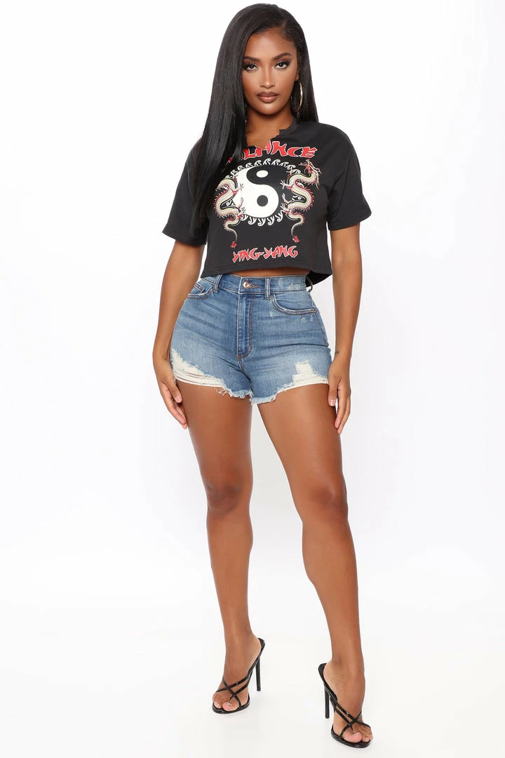 Best Sale ๐ Fashion Nova Take Control Distressed Denim Shorts - Medium Blue Wash ๐ 3 Fashion Nova Take Control Distressed Denim Shorts - Medium Blue Wash