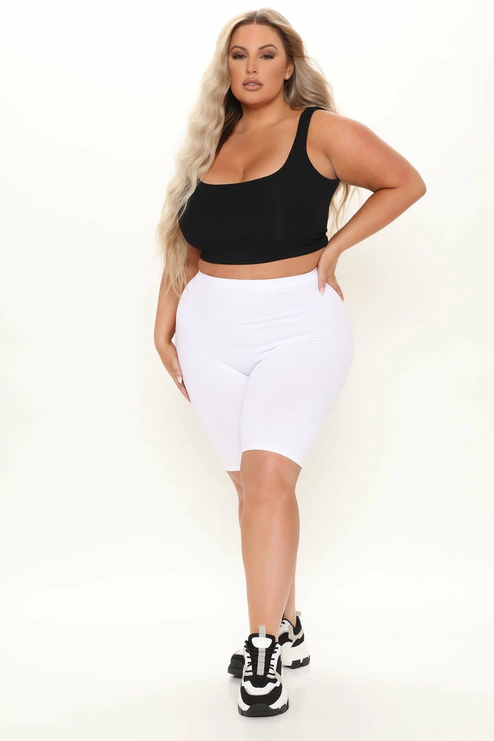 Fashion Nova Effortless Seamless Biker Shorts - White