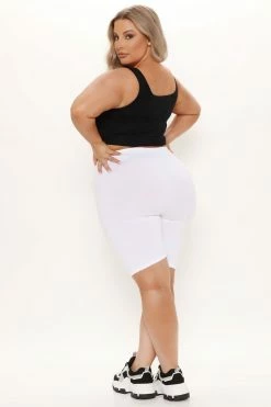 Fashion Nova Effortless Seamless Biker Shorts - White