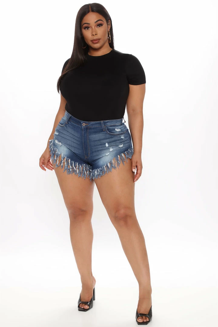 Cheapest โจ Fashion Nova Crazy Little Fringe Distressed Denim Shorts - Medium Blue Wash ๐คฉ 11 Fashion Nova Crazy Little Fringe Distressed Denim Shorts - Medium Blue Wash