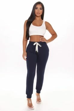 Fashion Nova Easy As Can Be Basic Joggers - Navy