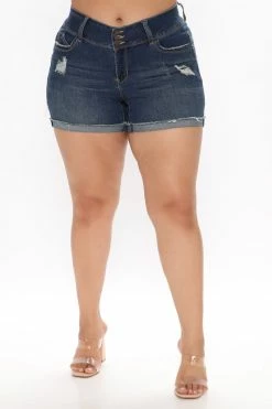 Outlet 🎁 Fashion Nova Alexis Booty Booty Shorts - Dark Denim ❤️ 14 Fashion Nova Alexis Booty Booty Shorts - Dark Denim