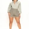 Fashion Nova Kassie Woven Short - Sage Shorts