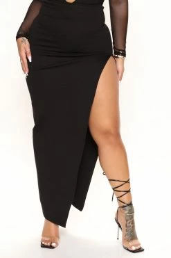 Fashion Nova Make It Sexy Slit Maxi Skirt - Black Skirts & Skorts