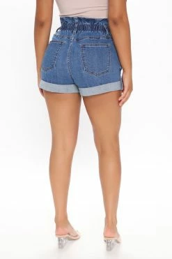 Promo 😀 Fashion Nova Waist Of Time Distressed Denim Shorts - Medium Blue Wash 🎁 7 Fashion Nova Waist Of Time Distressed Denim Shorts - Medium Blue Wash