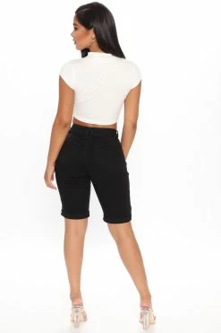 Flash Sale ✨ Fashion Nova Amberly Booty Lifting Mid Rise Denim Bermudas - Black Shorts 🤩 12 Fashion Nova Amberly Booty Lifting Mid Rise Denim Bermudas - Black Shorts