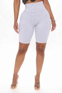 Fashion Nova My Favorite Biker Short - Heather Grey