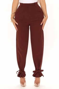 Fashion Nova Into The Office Trouser - Chocolate Pants