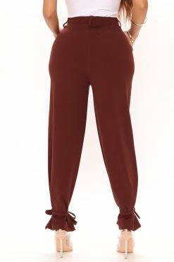 Fashion Nova Into The Office Trouser - Chocolate Pants
