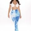 Fashion Nova Leggings Tie Dye Print Legging - Blue/combo