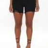 Fashion Nova Izzy Mid Rise Denim Shorts - Black