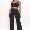 Fashion Nova Dahlia Wide Leg Pant - Navy/combo Pants