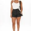 Fashion Nova Pinch Me High Waisted Denim Shorts - Black