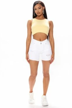 Fashion Nova Booty Lifting Cut Off Denim Shorts - White