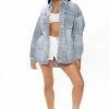 Fashion Nova No Big Deal Denim Shorts - White