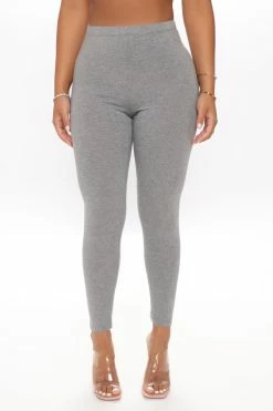 Fashion Nova Lean On Me Leggings - Heather Grey