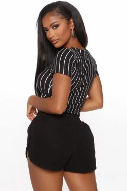 Fashion Nova Stuck On The Feeling Dolphin Shorts - Black