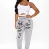 Fashion Nova Be The Change Butterfly Sweatpants - Heather Grey