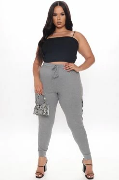 Fashion Nova Back To Better Cargo Jogger - Heathered Grey