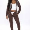 Fashion Nova Relaxed Vibe Joggers - Chocolate Pants