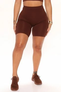 Fashion Nova Effortless Seamless Biker Shorts - Chocolate
