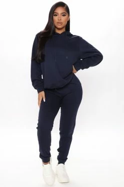 Fashion Nova Pants Look Again Joggers - Navy