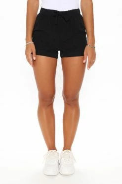 Fashion Nova Brokenhearted Tie Waist Shorts - Black