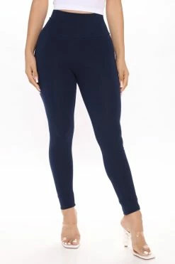 Fashion Nova Running Around High Rise Legging - Navy