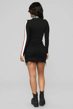 Fashion Nova Nadia Denim Zipper Skirt - Black Skirts & Skorts