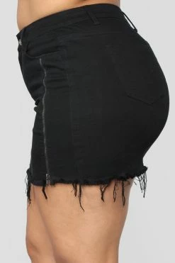 Fashion Nova Nadia Denim Zipper Skirt - Black Skirts & Skorts