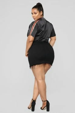 Fashion Nova Nadia Denim Zipper Skirt - Black Skirts & Skorts