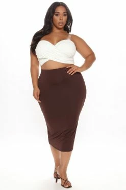 Fashion Nova Olive Oil II Skirt - Chocolate Skirts & Skorts