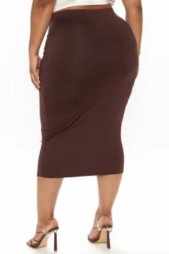 Fashion Nova Olive Oil II Skirt - Chocolate Skirts & Skorts
