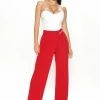 Fashion Nova With Elegance Wide Leg Pant 33 - Red Pants