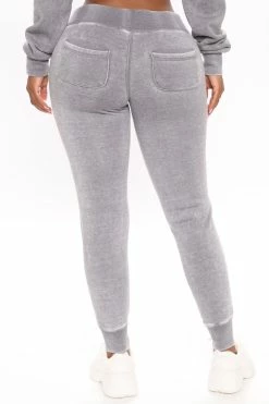 Fashion Nova Sweet Dreams Mineral Wash Jogger - Heather Grey