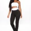 Fashion Nova Pants Stacked Honey High Rise Pant - Black