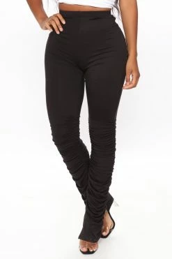 Fashion Nova Pants Stacked Honey High Rise Pant - Black
