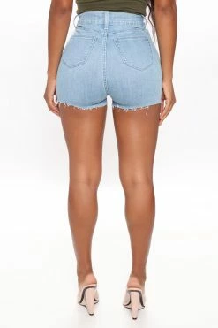 Fashion Nova Sorry Mom Shorts - Light Wash
