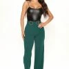 Fashion Nova Always In Charge Wide Leg Pant 33 - Emerald