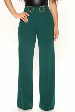 Fashion Nova Always In Charge Wide Leg Pant 33 - Emerald