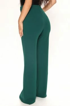 Fashion Nova Always In Charge Wide Leg Pant 33 - Emerald