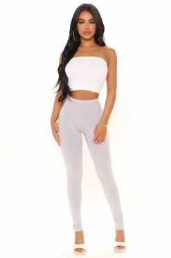 Fashion Nova Kim Basic Legging - Heather Grey